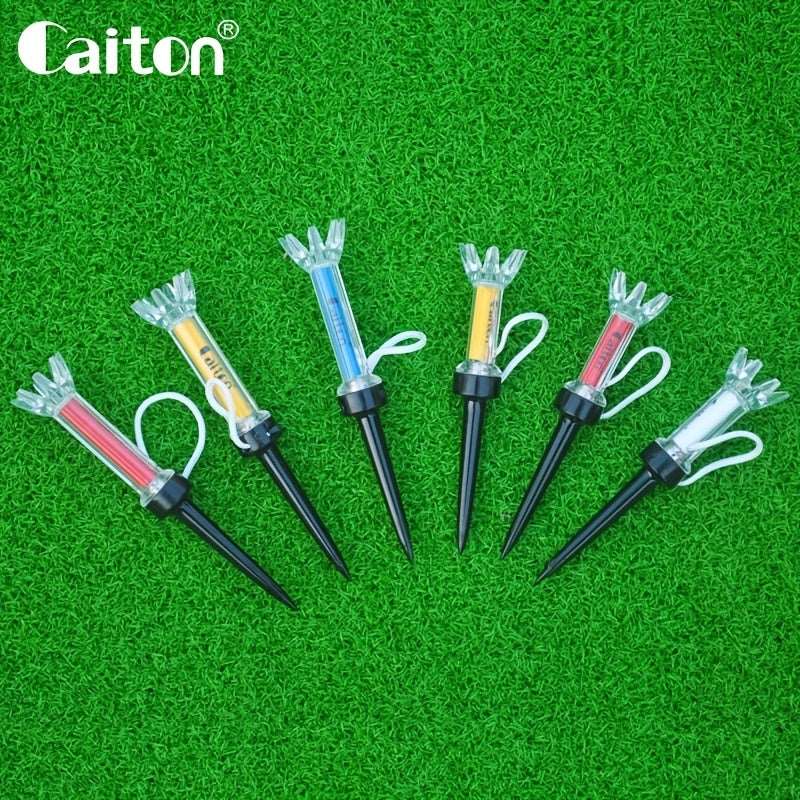 Caiton 5pcs Magnetic Plastic Golf Tee Set - Innovative 360 deg Bounce - Two Sizes Available