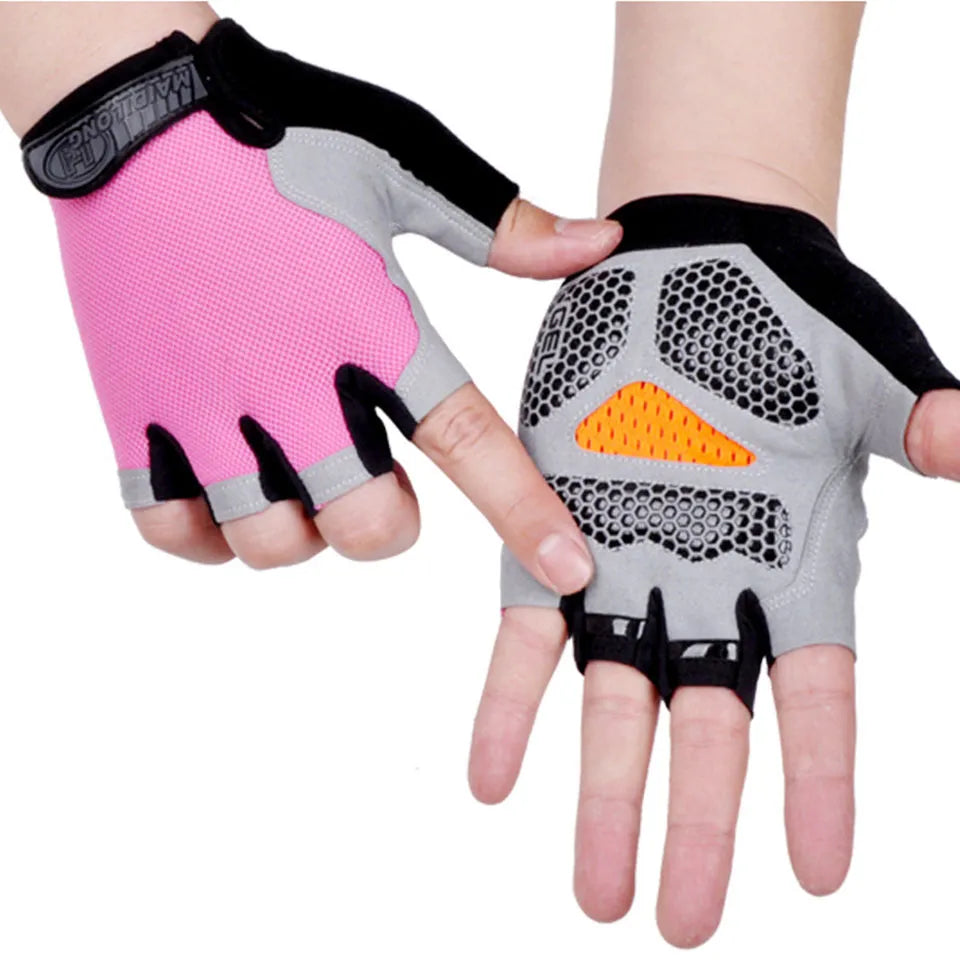 Premium Half Finger Cycling Gloves - Anti-slip, Anti-sweat, Breathable, and Anti-shock Sports Gloves for Men and Women - Ideal for Bike and Bicycle Riding