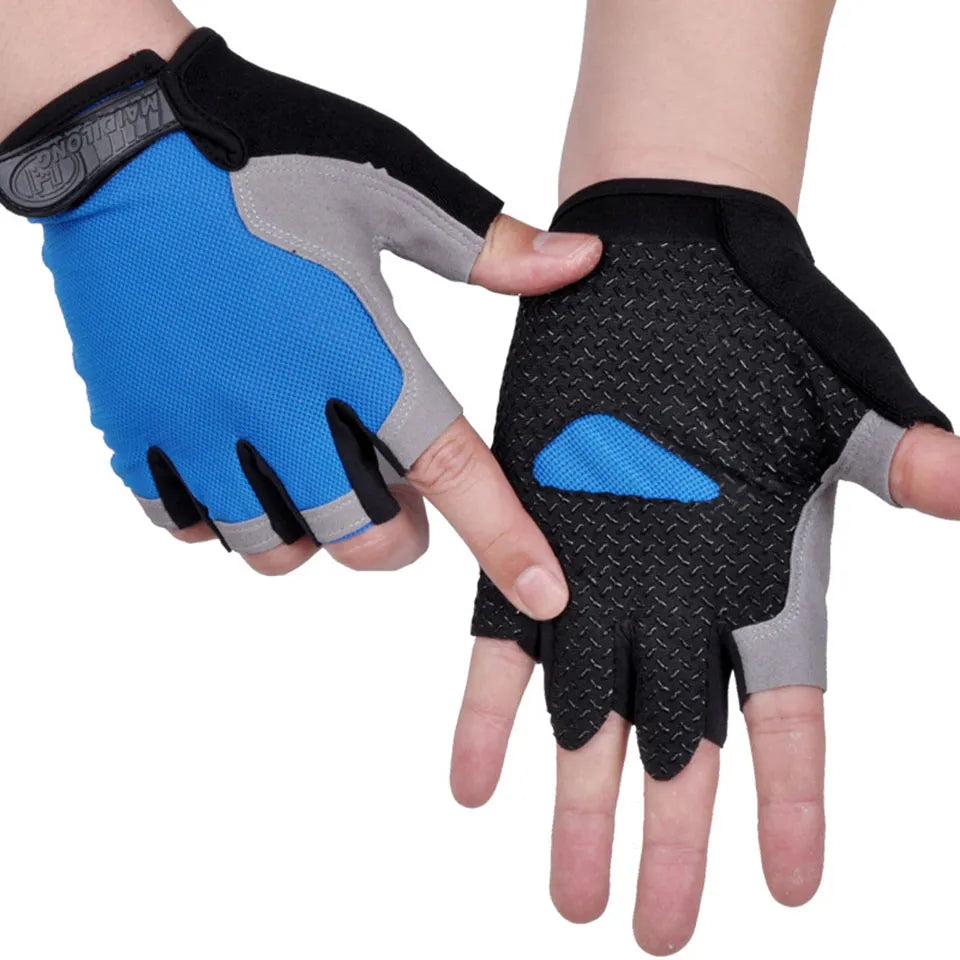 Premium Half Finger Cycling Gloves - Anti-slip, Anti-sweat, Breathable, and Anti-shock Sports Gloves for Men and Women - Ideal for Bike and Bicycle Riding