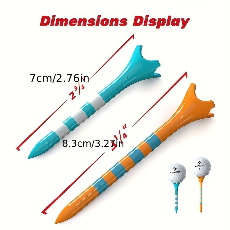 50/100pcs Professional Thickened Plastic Striated Golf Ball Tees, 2 Colors Available
