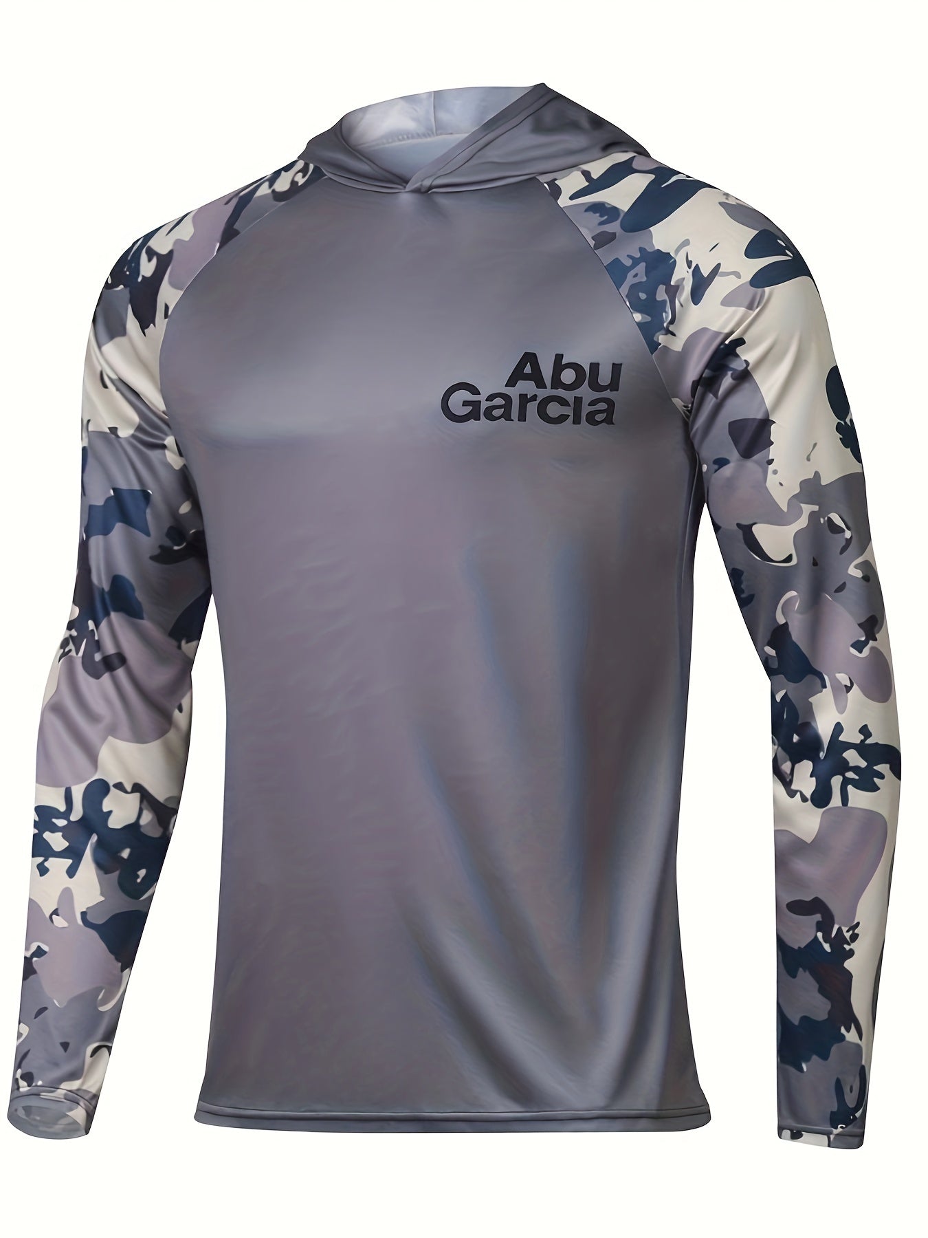 Men's Raglan Sleeve Fish Pattern Hoodie - Anti-UV Sun Protection, Breathable Quick Dry Fishing Shirt for Outdoor Activities