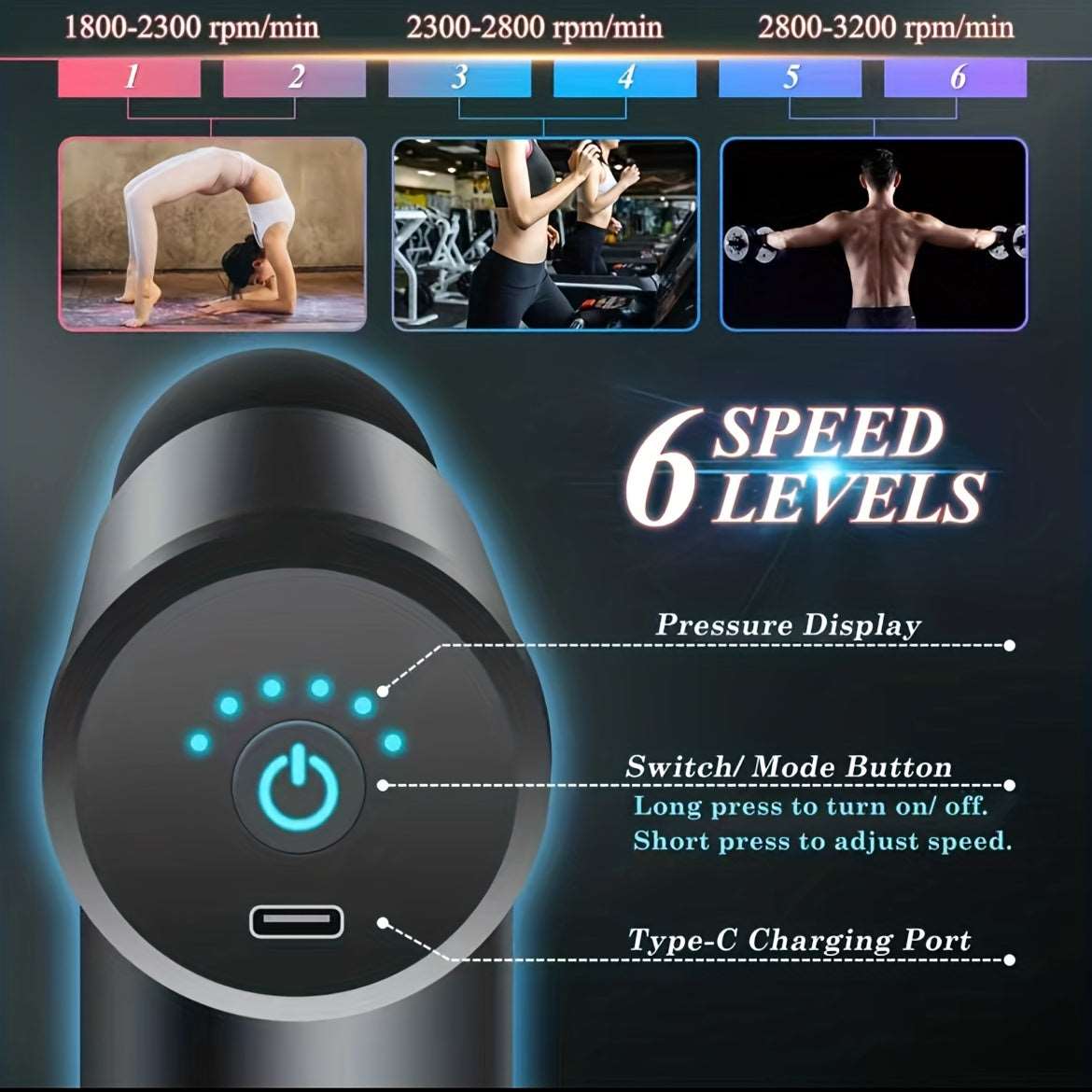 Massage Gun, Deep Tissue Muscle Handheld, Percussion