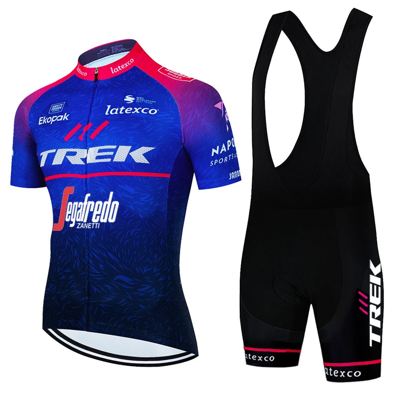 TREK® Cycling Clothing Man Mens Sets Summer 2024 Mtb Road Bike Uniform Triatlon Shorts Men Men's Jersey Pants Gel Bib Uniforms