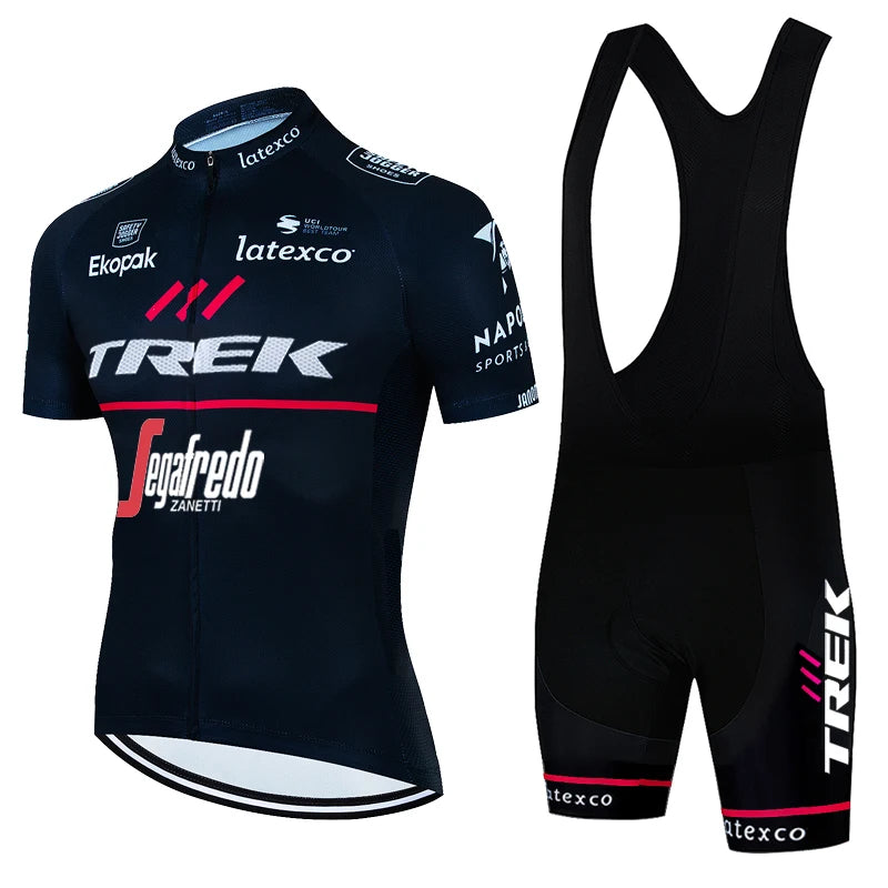TREK® Cycling Clothing Man Mens Sets Summer 2024 Mtb Road Bike Uniform Triatlon Shorts Men Men's Jersey Pants Gel Bib Uniforms