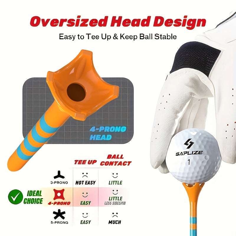 50/100pcs Professional Thickened Plastic Striated Golf Ball Tees, 2 Colors Available