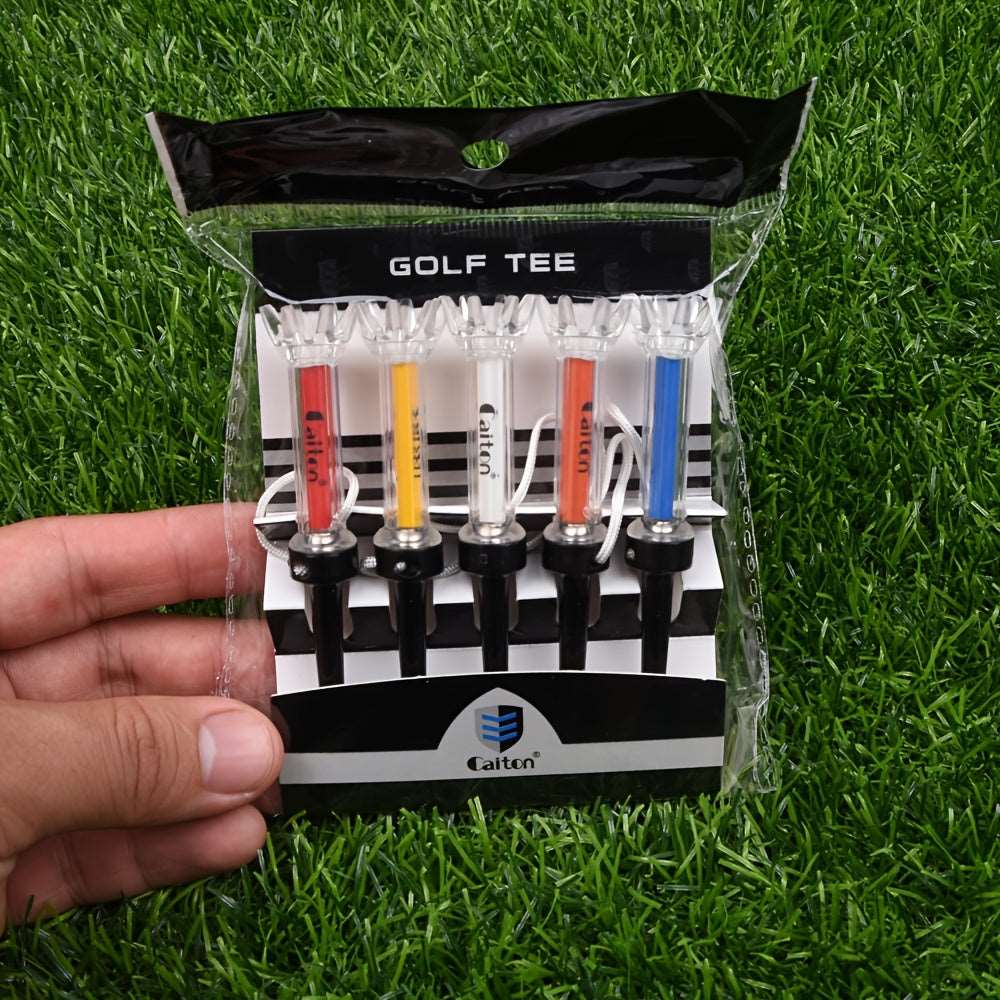 Caiton 5pcs Magnetic Plastic Golf Tee Set - Innovative 360 deg Bounce - Two Sizes Available