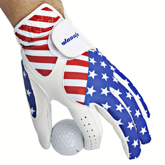 Premium Flag Pattern Golf Gloves - Non-Slip, Wear-Resistant & Breathable