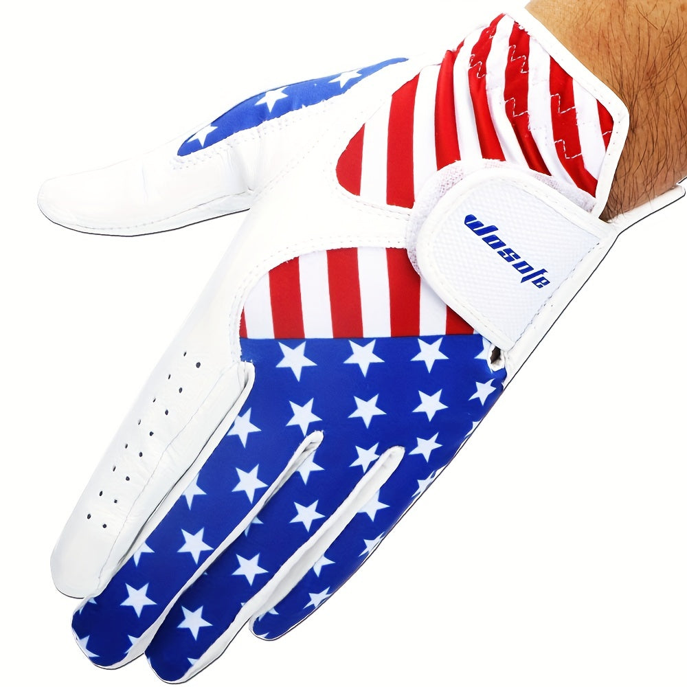Premium Flag Pattern Golf Gloves - Non-Slip, Wear-Resistant & Breathable