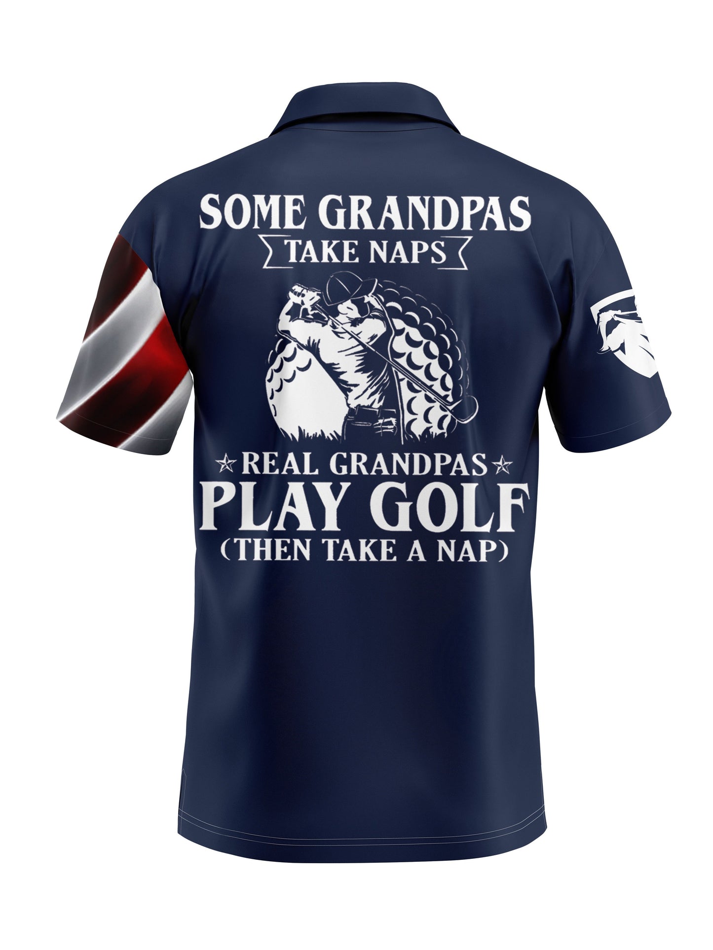 Men's Novelty Golf Shirt with Golf Man Silhouette